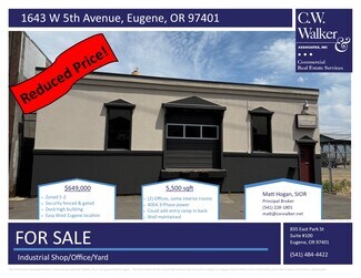 Plus de détails pour 1643 W 5th Ave, Eugene, OR - Local d’activités à vendre
