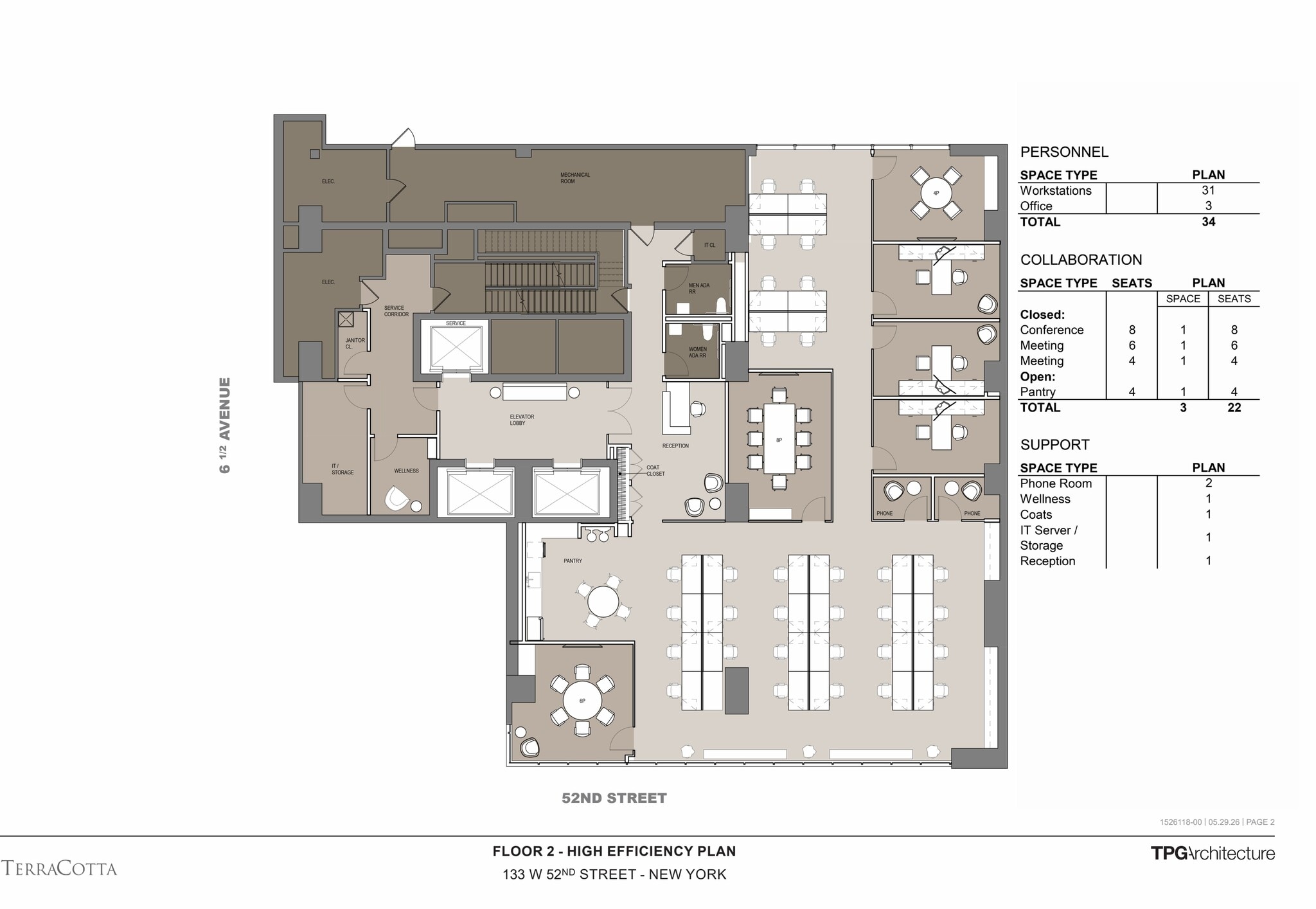 133 W 52nd St, New York, NY à louer Plan d’étage– Image 1 sur 10