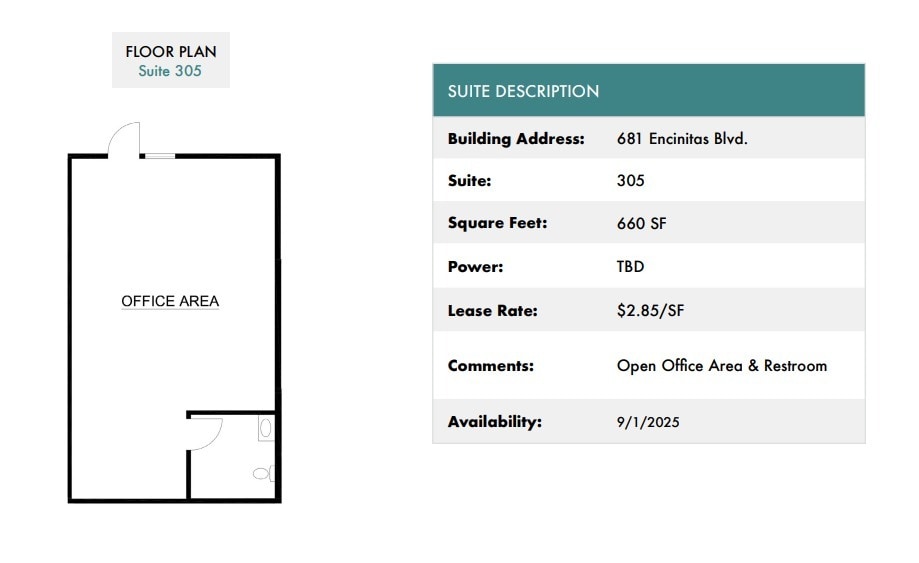 681 Encinitas Blvd, Encinitas, CA à louer Plan d’étage– Image 1 sur 1