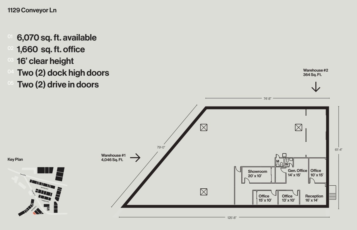 1121-1129 Conveyor Ln, Dallas, TX à louer Plan d’étage– Image 1 sur 1