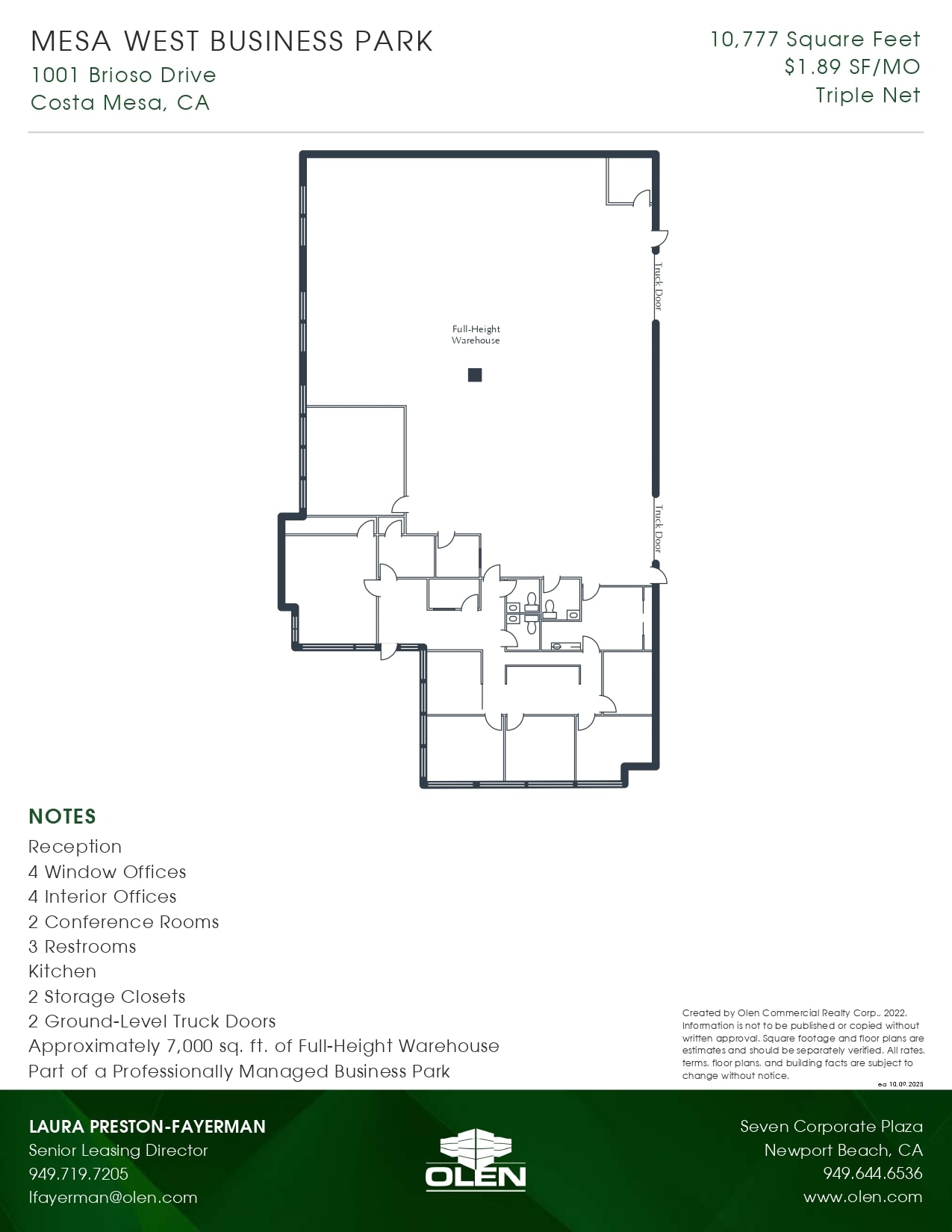 1001 Brioso Dr, Costa Mesa, CA à louer Plan d’étage– Image 1 sur 1
