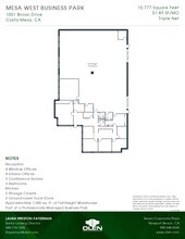 1001 Brioso Dr, Costa Mesa, CA à louer Plan d’étage– Image 1 sur 1