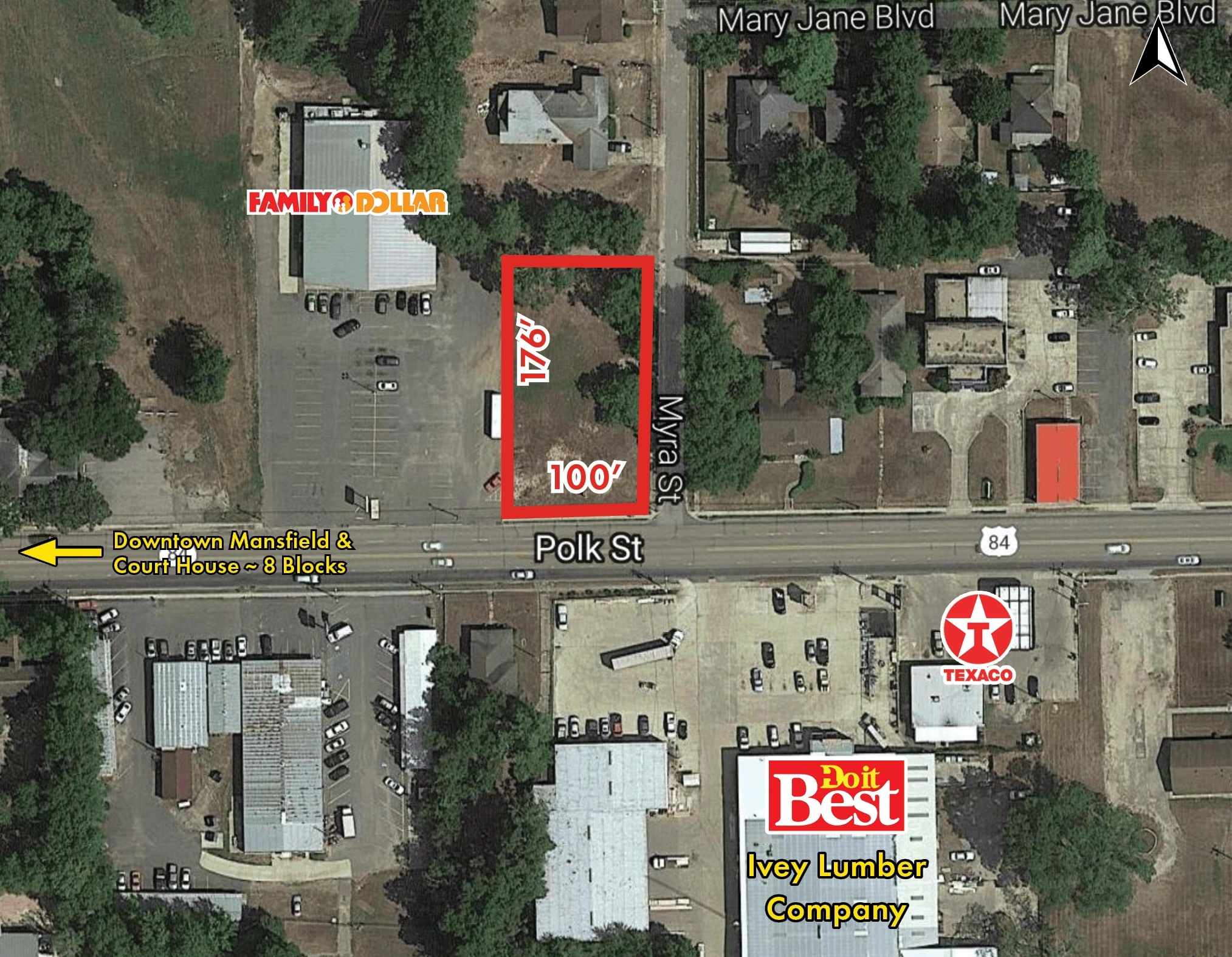 800 Polk St, Mansfield, LA à vendre Aérien– Image 1 sur 2