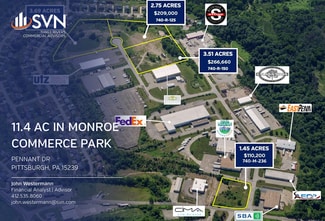 Plus de détails pour Portfolio of 4 parcels - 11.4 Acres – Terrain à vendre, Pittsburgh, PA