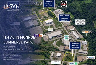 Plus de détails pour Portfolio of 4 parcels - 11.4 Acres – Terrain à vendre, Pittsburgh, PA
