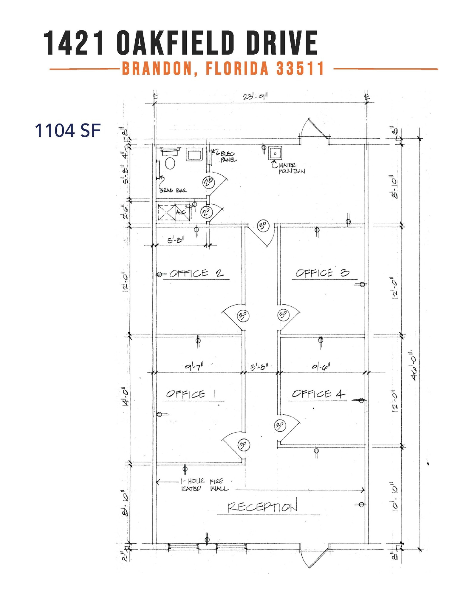 1387-1399 Oakfield Dr, Brandon, FL à louer Plan d’étage– Image 1 sur 1