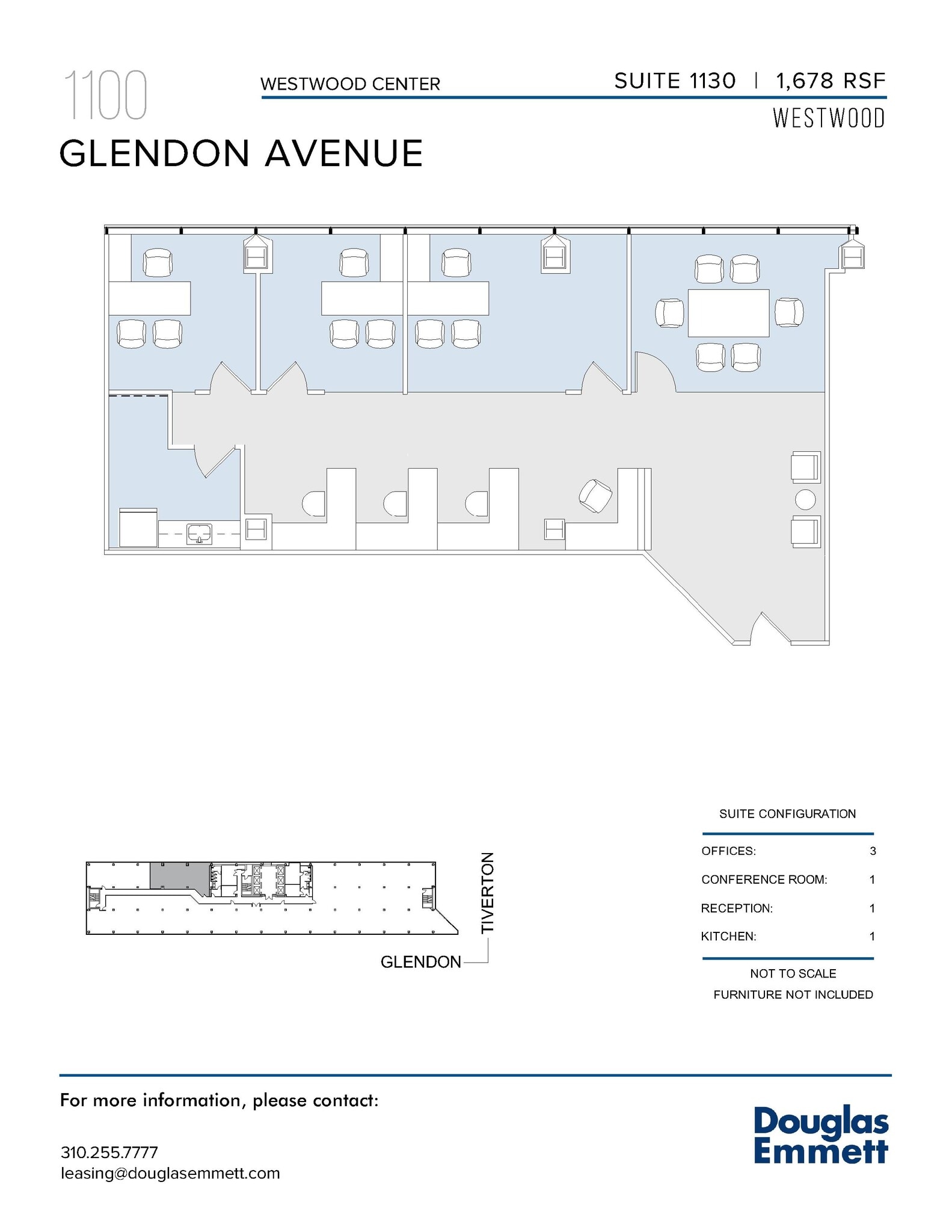 1100 Glendon Ave, Los Angeles, CA à louer Plan d’étage– Image 1 sur 1