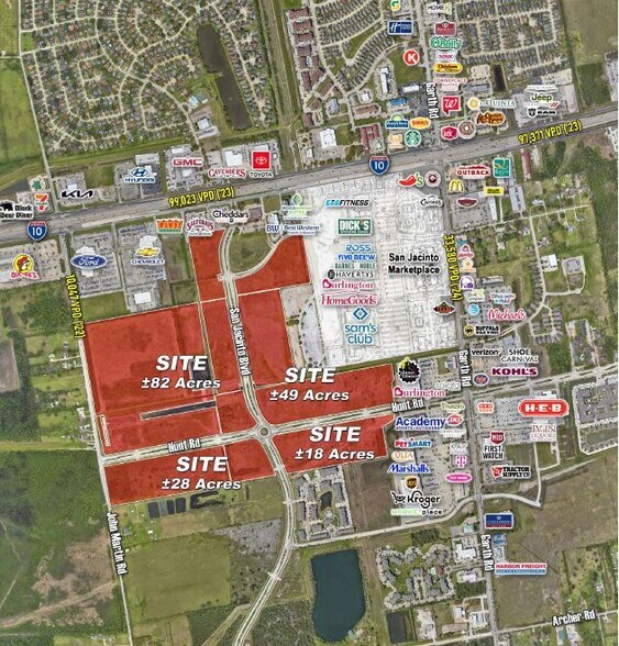 0 SWQ of I-10 & Garth Blvd, Baytown, TX à vendre - Aérien – Image 1 sur 3