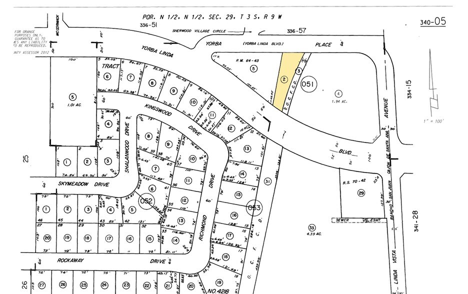 1021 E Yorba Linda Blvd, Placentia, CA à vendre - Plan cadastral – Image 2 sur 4