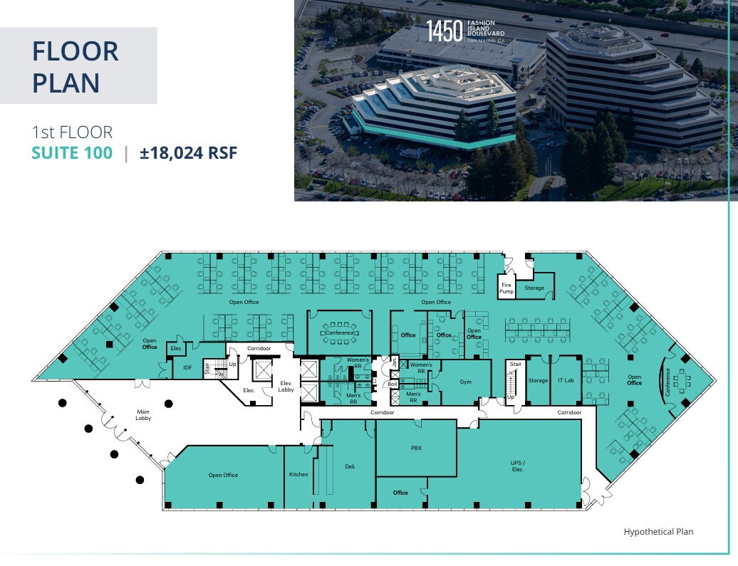 1450 Fashion Island Blvd, San Mateo, CA à louer Plan d’étage– Image 1 sur 1