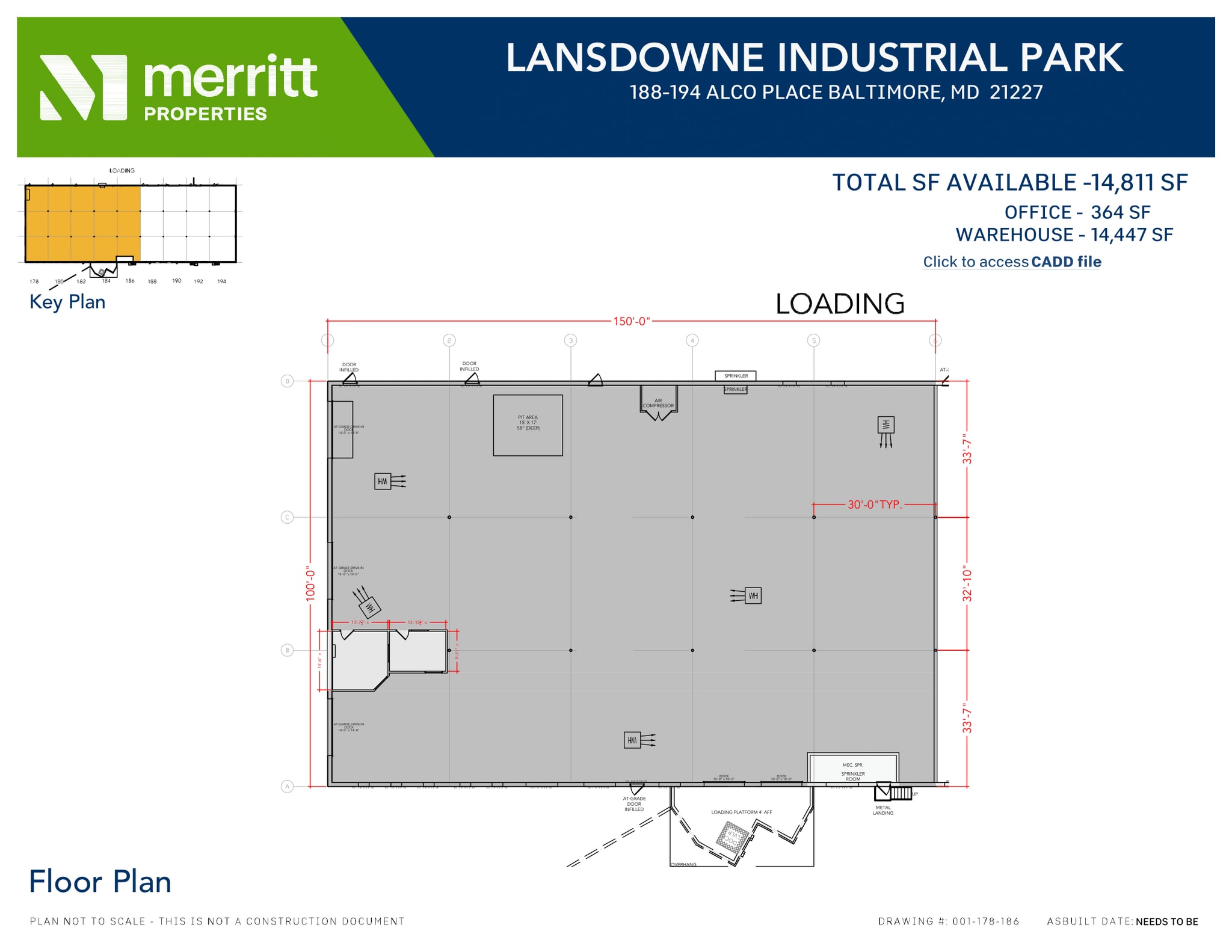 178-194 Alco Pl, Lansdowne, MD à louer Plan d’étage– Image 1 sur 1