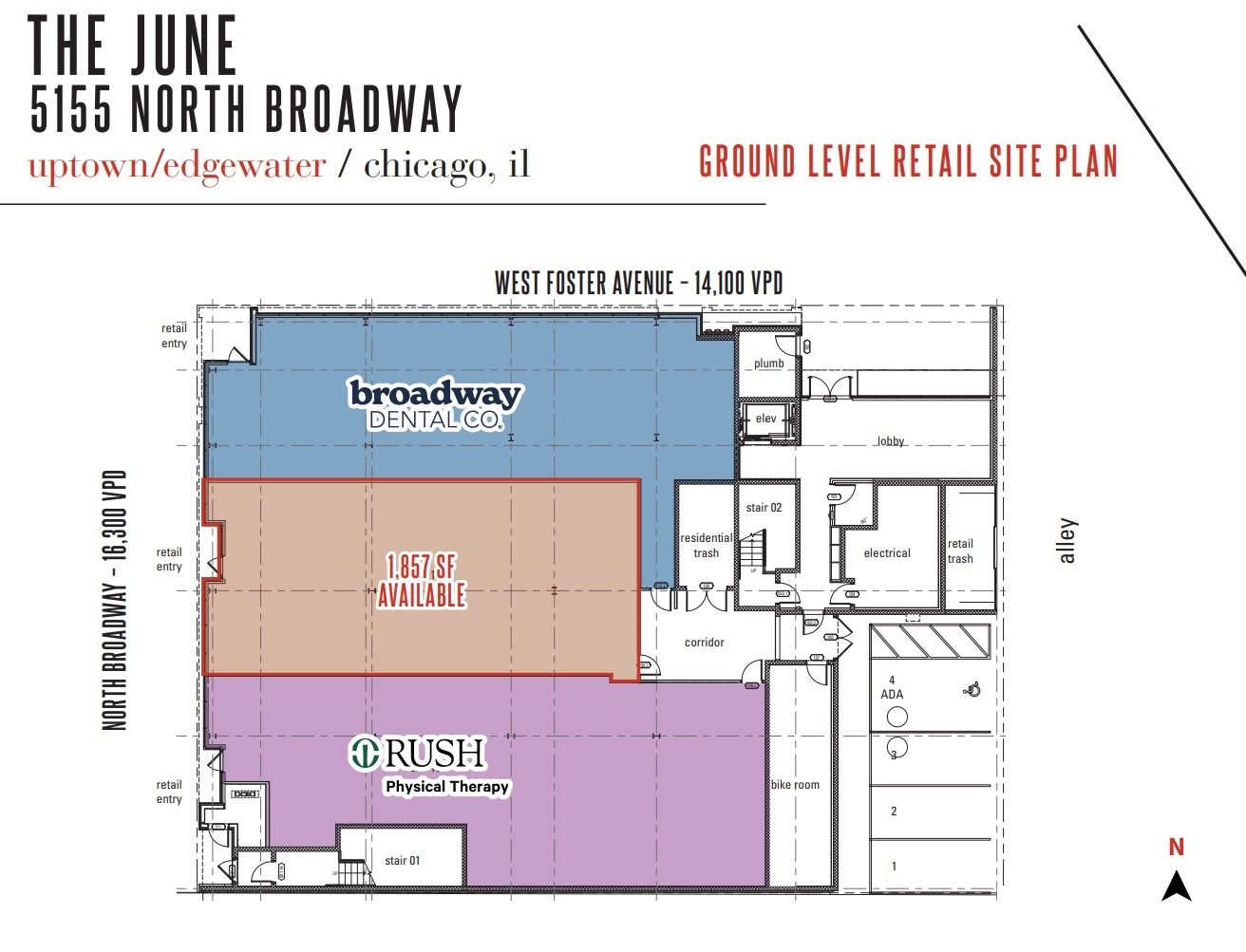 5155 N Broadway Ave, Chicago, IL à louer Plan d’étage– Image 1 sur 1