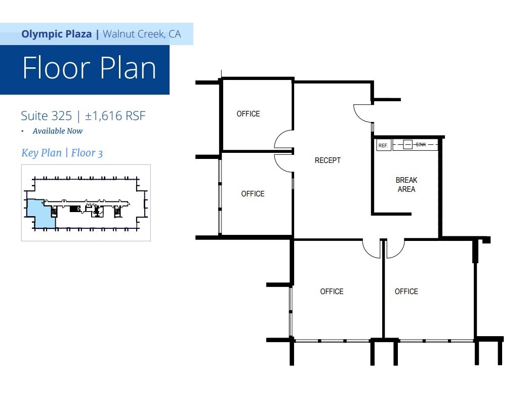 1910 Olympic Blvd, Walnut Creek, CA à louer Plan d’étage– Image 1 sur 1