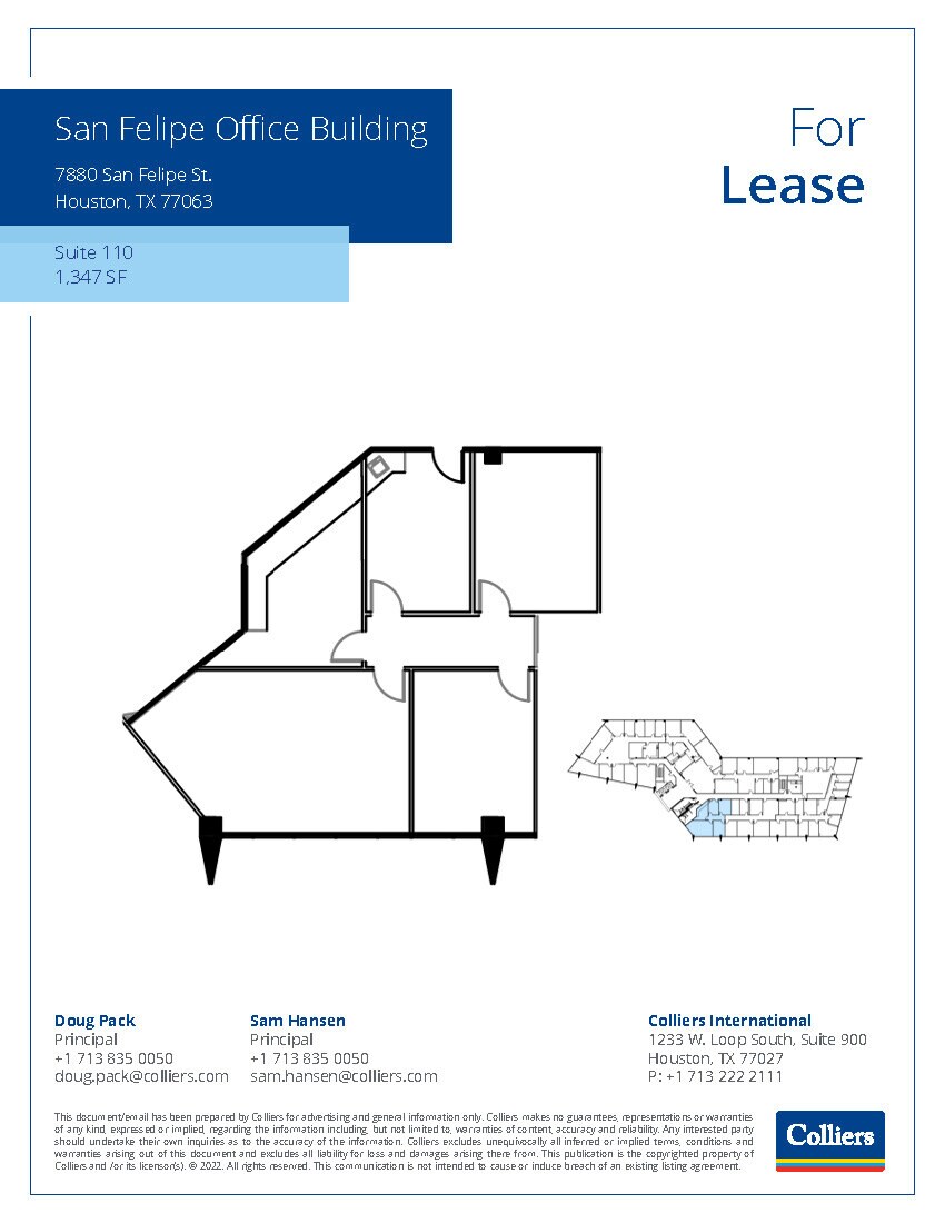 7880 San Felipe St, Houston, TX à louer Plan d’étage– Image 1 sur 1