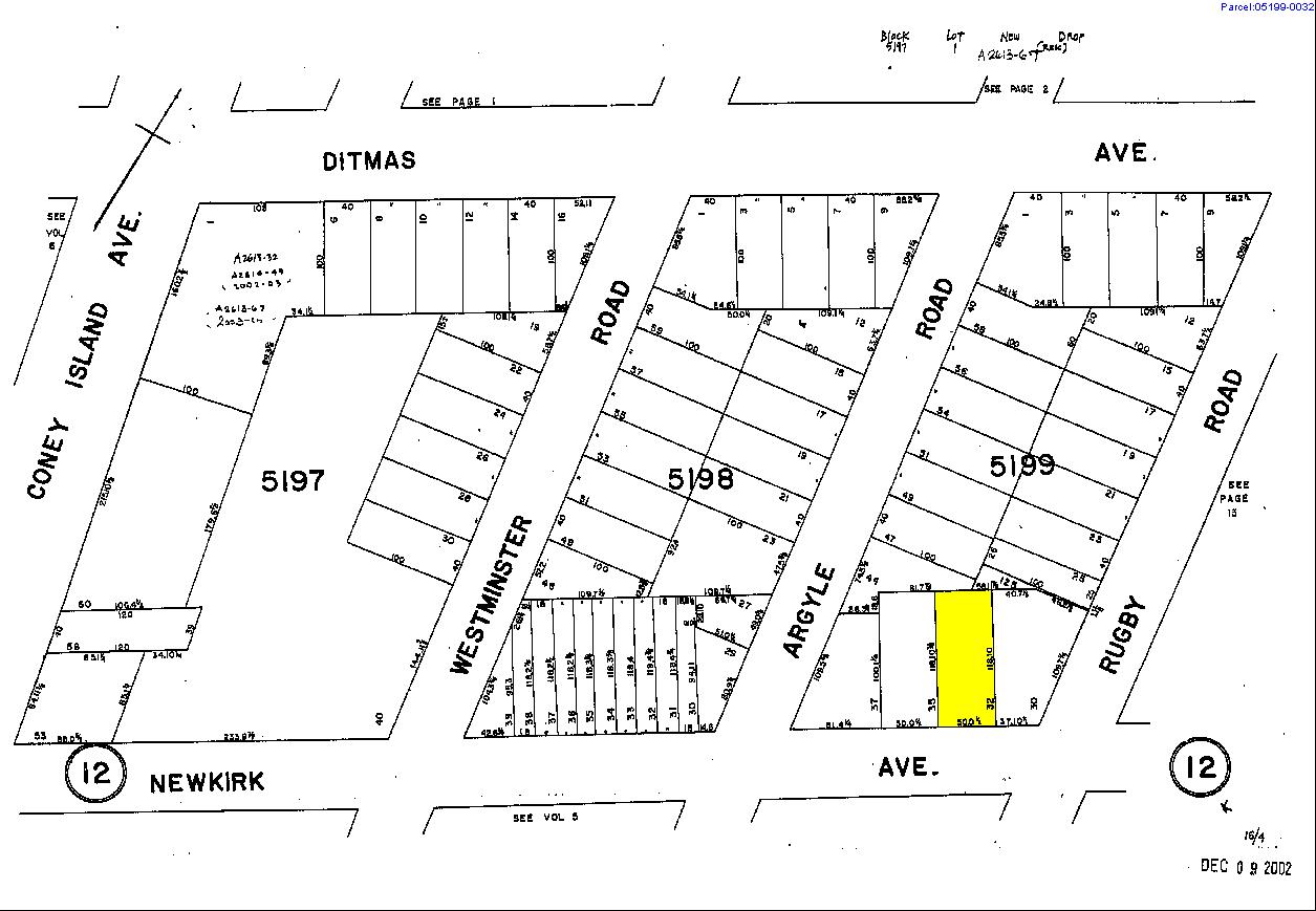 1319 Newkirk Ave, Brooklyn, NY à vendre Plan cadastral– Image 1 sur 3