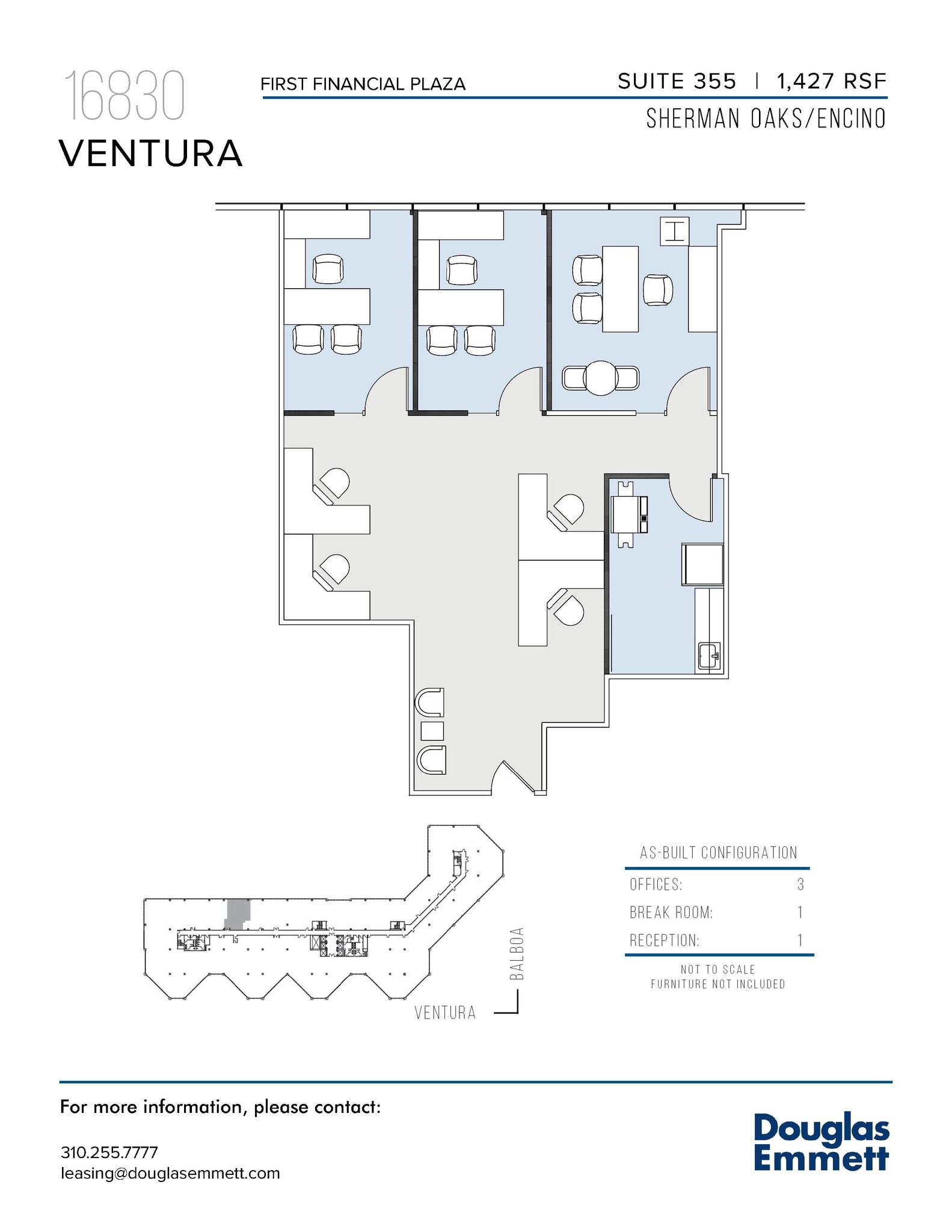 16830 Ventura Blvd, Encino, CA à louer Plan d’étage– Image 1 sur 1