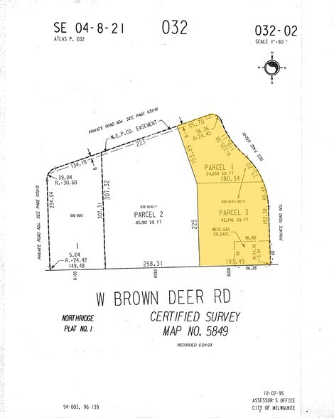 8008 W Brown Deer Rd, Milwaukee, WI à louer - Plan cadastral – Image 2 sur 7