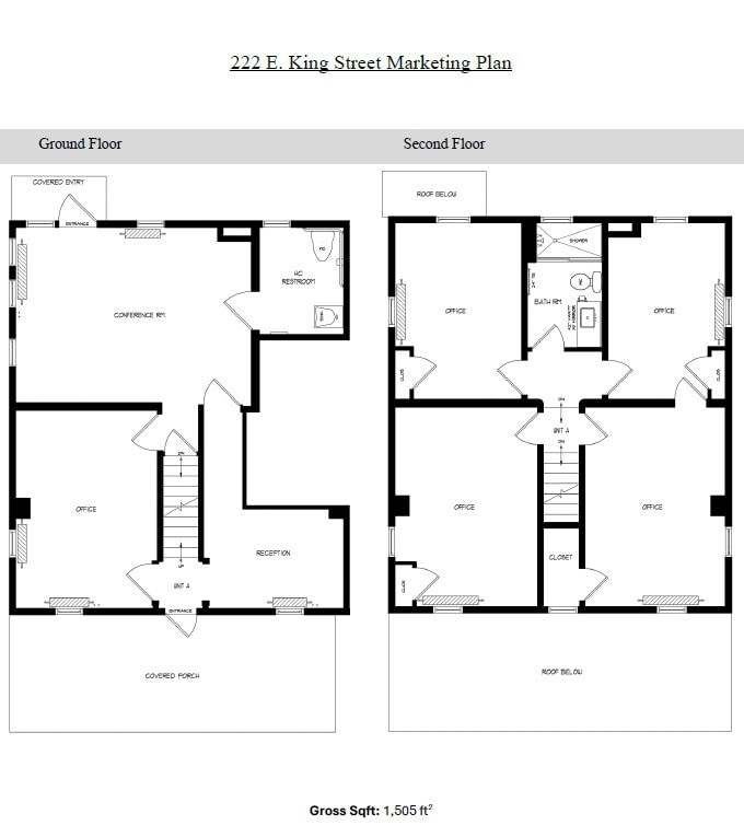 222 E King St, Malvern, PA à louer Plan d’étage– Image 1 sur 1