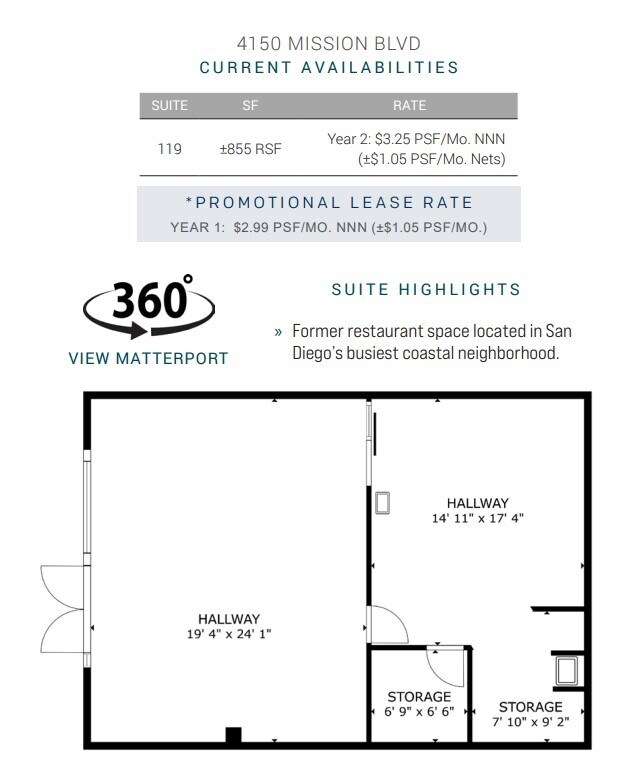 4110-4190 Mission Blvd, San Diego, CA à louer Plan d’étage– Image 1 sur 1