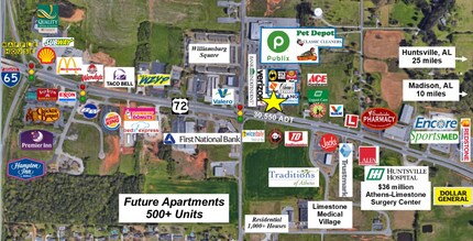 22031-22083 US Highway 72, Athens, AL - VUE AÉRIENNE vue de carte - Image1