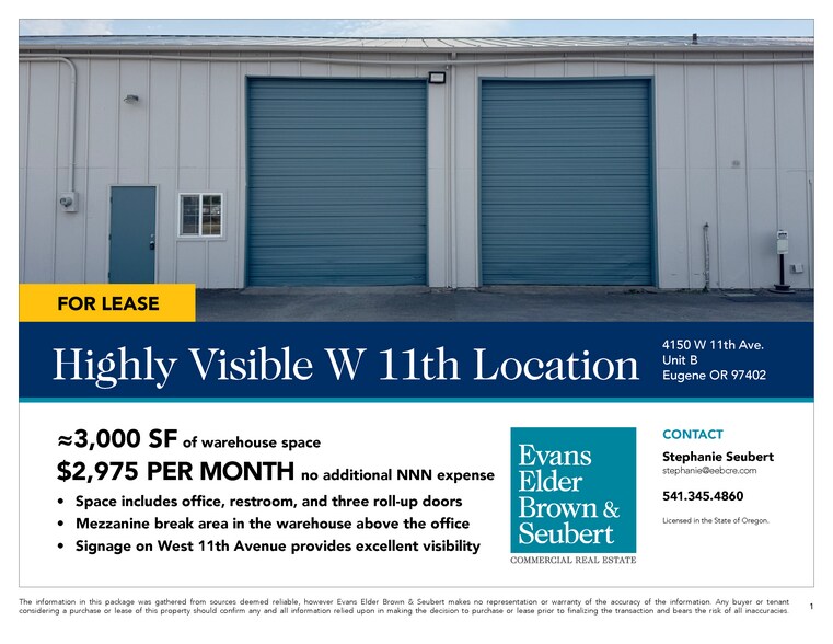 4150 W 11th Ave, Eugene, OR à louer - Photo de l’immeuble – Image 2 sur 4