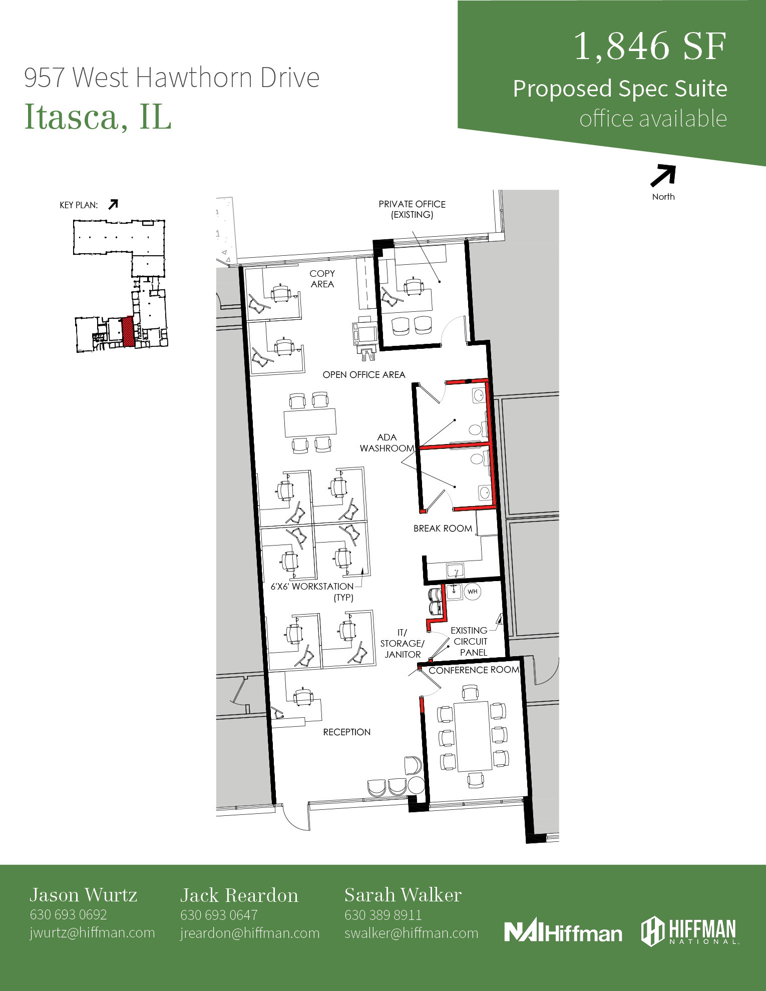 1091-1099 W Hawthorn Dr, Itasca, IL à louer Plan d’étage– Image 1 sur 1