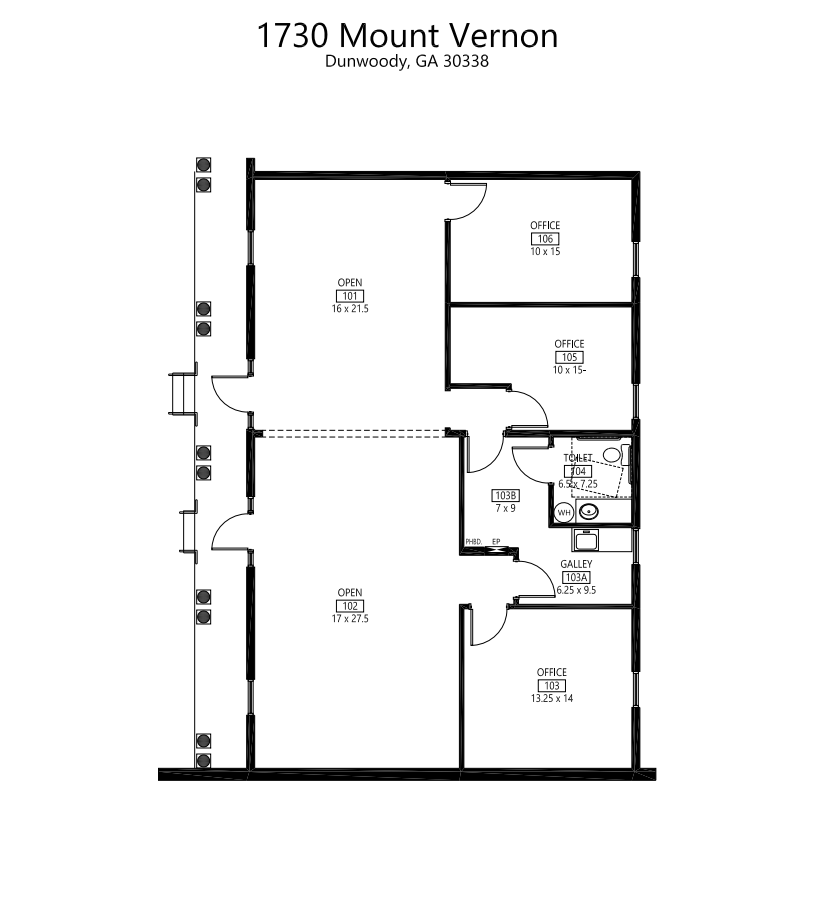 1730 Mount Vernon Rd, Dunwoody, GA à louer Plan d’étage– Image 1 sur 1
