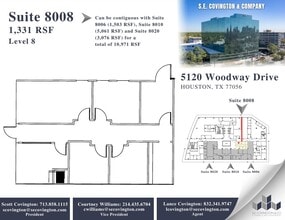 5120 Woodway Dr, Houston, TX à louer Plan d’étage– Image 1 sur 2