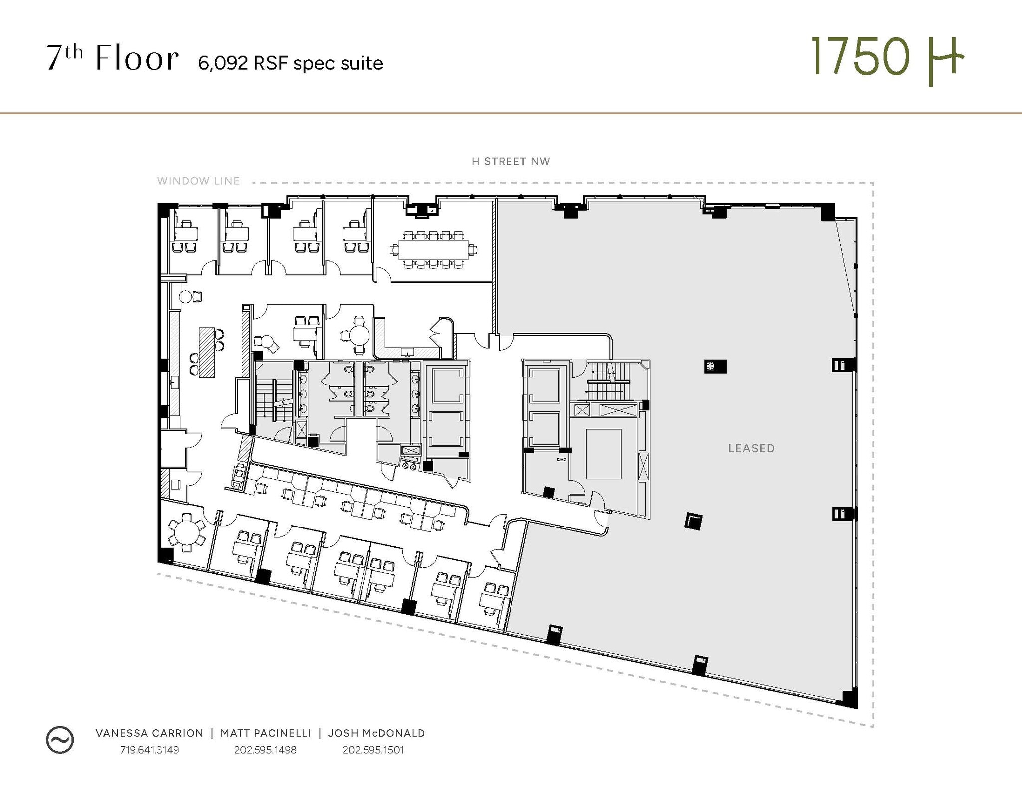 1750 H St NW, Washington, DC à louer Plan d’étage– Image 1 sur 5