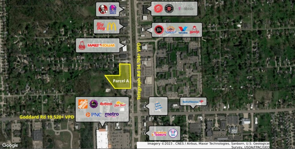 10780-10950 Telegraph Rd, Taylor, MI à vendre - Aérien – Image 2 sur 3