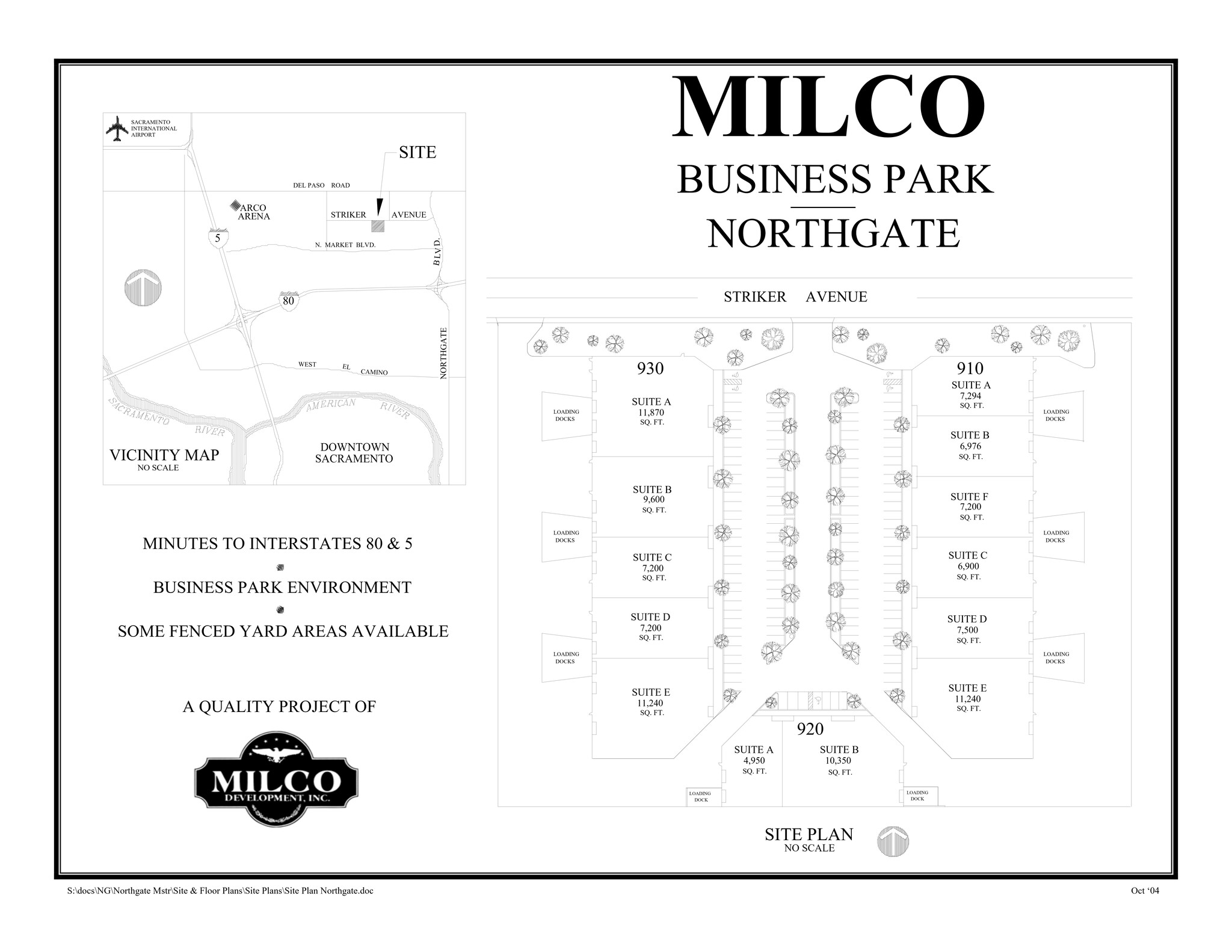910 Striker Ave, Sacramento, CA à louer Plan de site– Image 1 sur 1