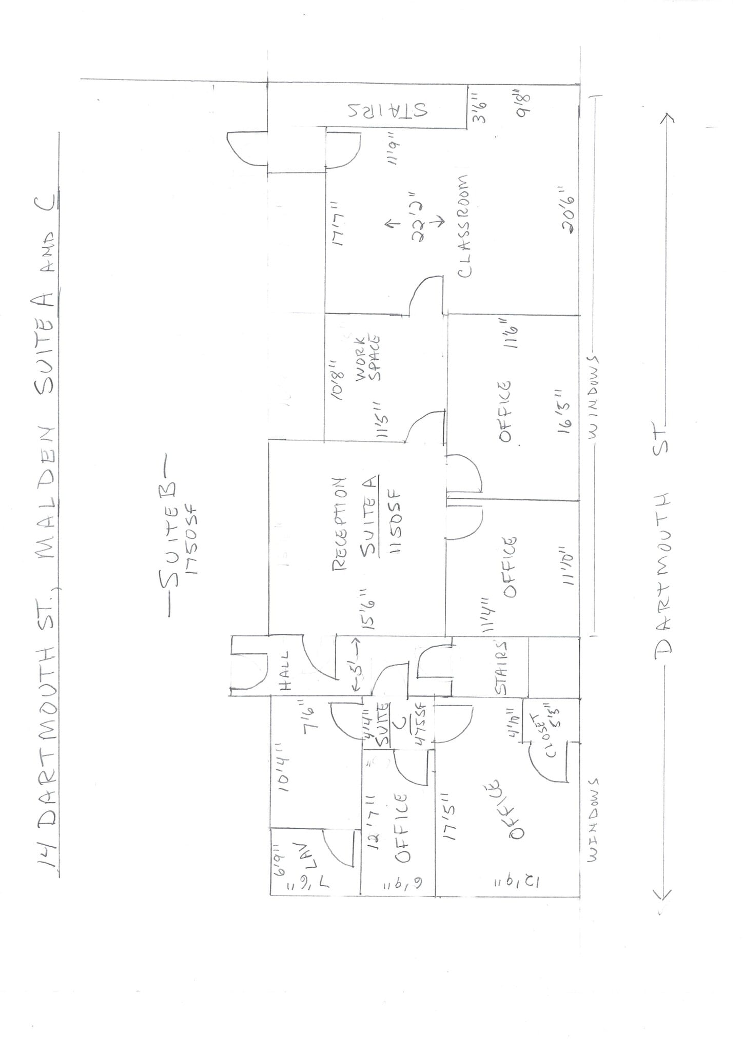 14 Dartmouth St, Malden, MA à louer Plan d’étage– Image 1 sur 1