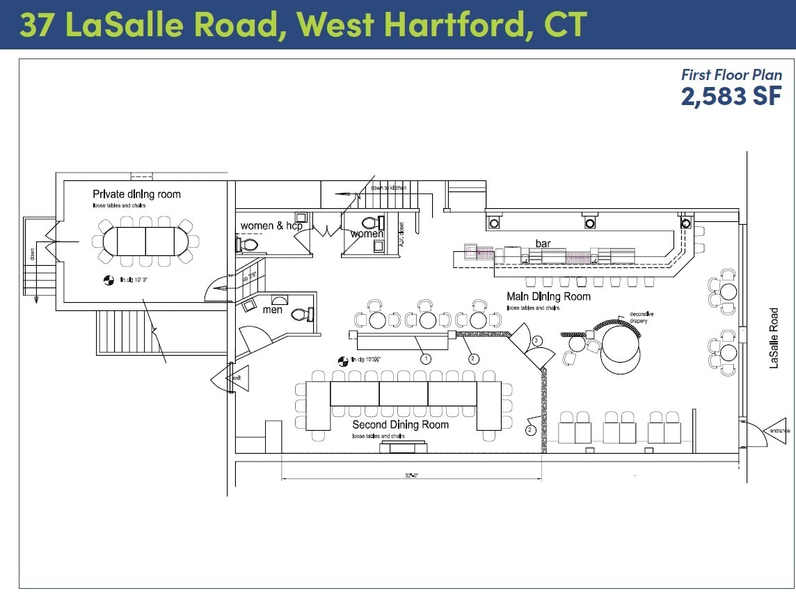 37 Lasalle Rd, West Hartford, CT à louer Plan d’étage– Image 1 sur 1