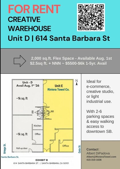 614 Santa Barbara St, Santa Barbara, CA à louer - Plan d’étage – Image 2 sur 13