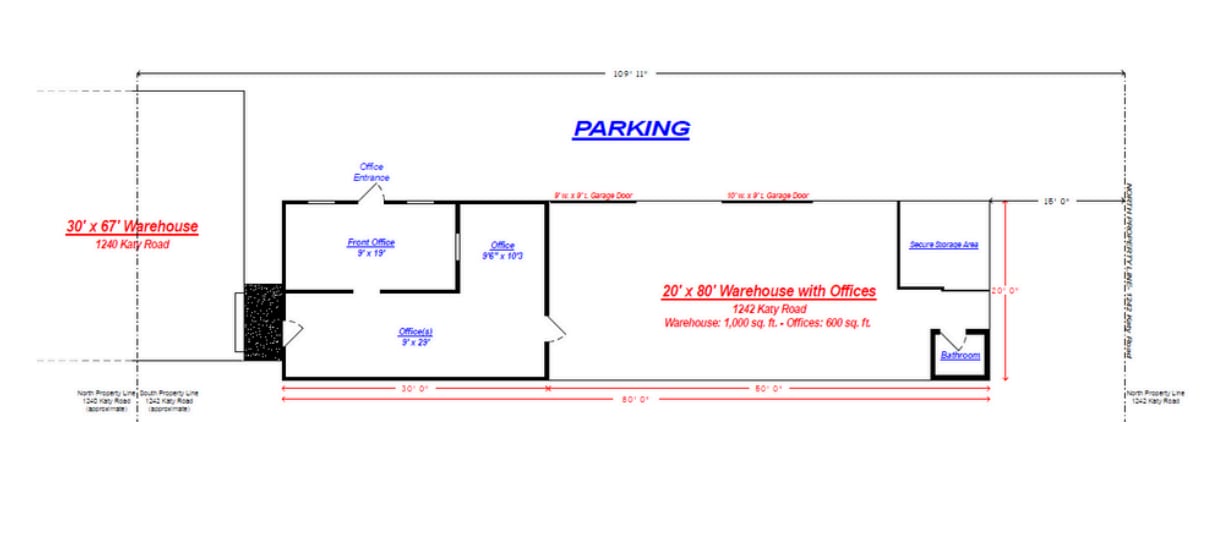 1240-1242 Katy Rd, Fort Worth, TX à louer Plan d’étage– Image 1 sur 1