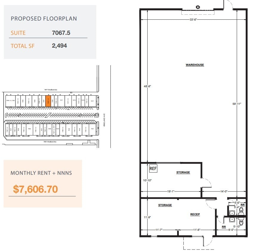7059-7077 1/2 Vineland Ave, North Hollywood, CA à louer Plan d’étage– Image 1 sur 1