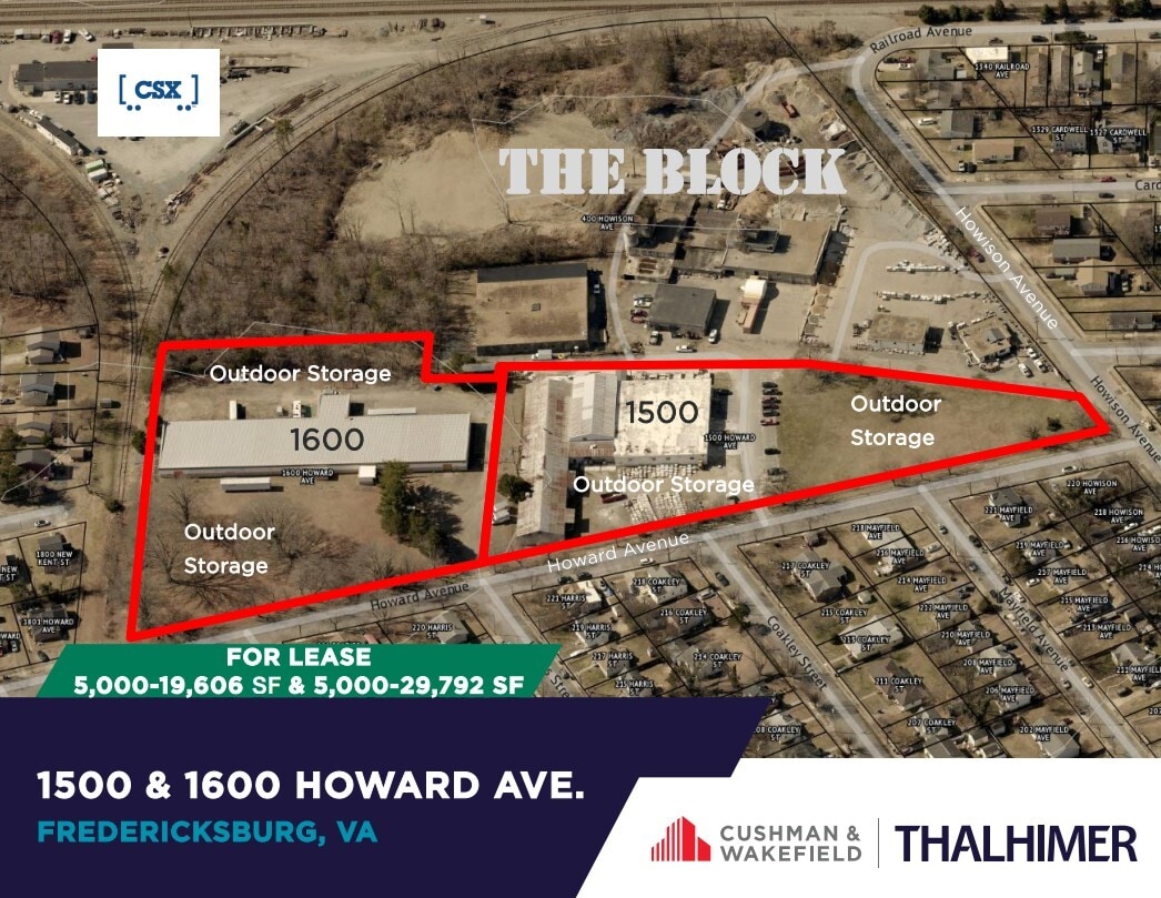 1500 Howard Ave, Fredericksburg, VA à louer Aérien– Image 1 sur 2