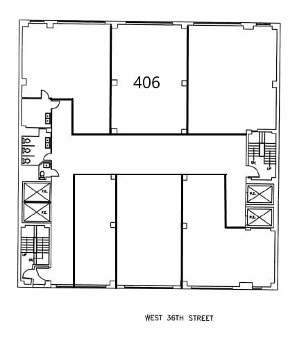 255 W 36th St, New York, NY à louer Plan d’étage– Image 1 sur 6