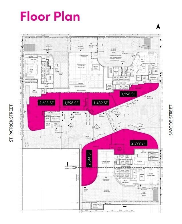 230 Simcoe St, Toronto, ON à louer Plan d’étage– Image 1 sur 1