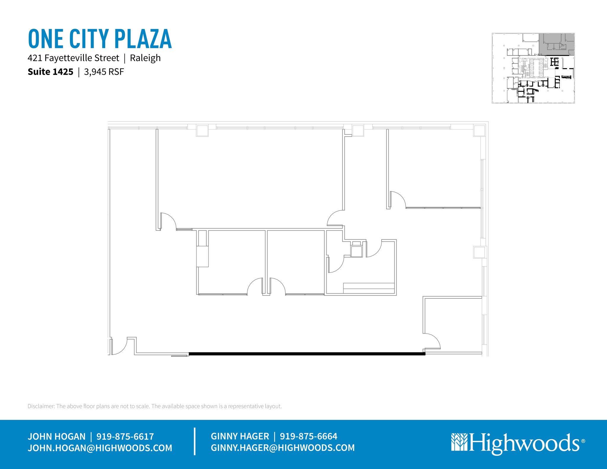 421 Fayetteville St, Raleigh, NC à louer Plan d’étage– Image 1 sur 2