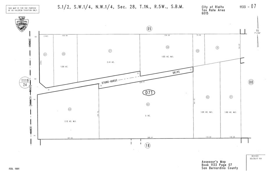 2239 Stonehurst Dr, Rialto, CA à vendre - Plan cadastral – Image 3 sur 4