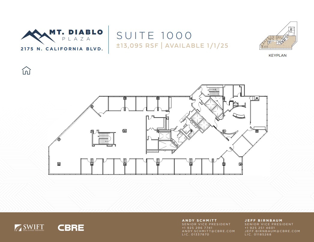 2175 N California Blvd, Walnut Creek, CA à louer Plan d’étage– Image 1 sur 1