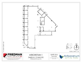 34505 W 12 Mile Rd, Farmington Hills, MI à louer Plan d’étage– Image 1 sur 2
