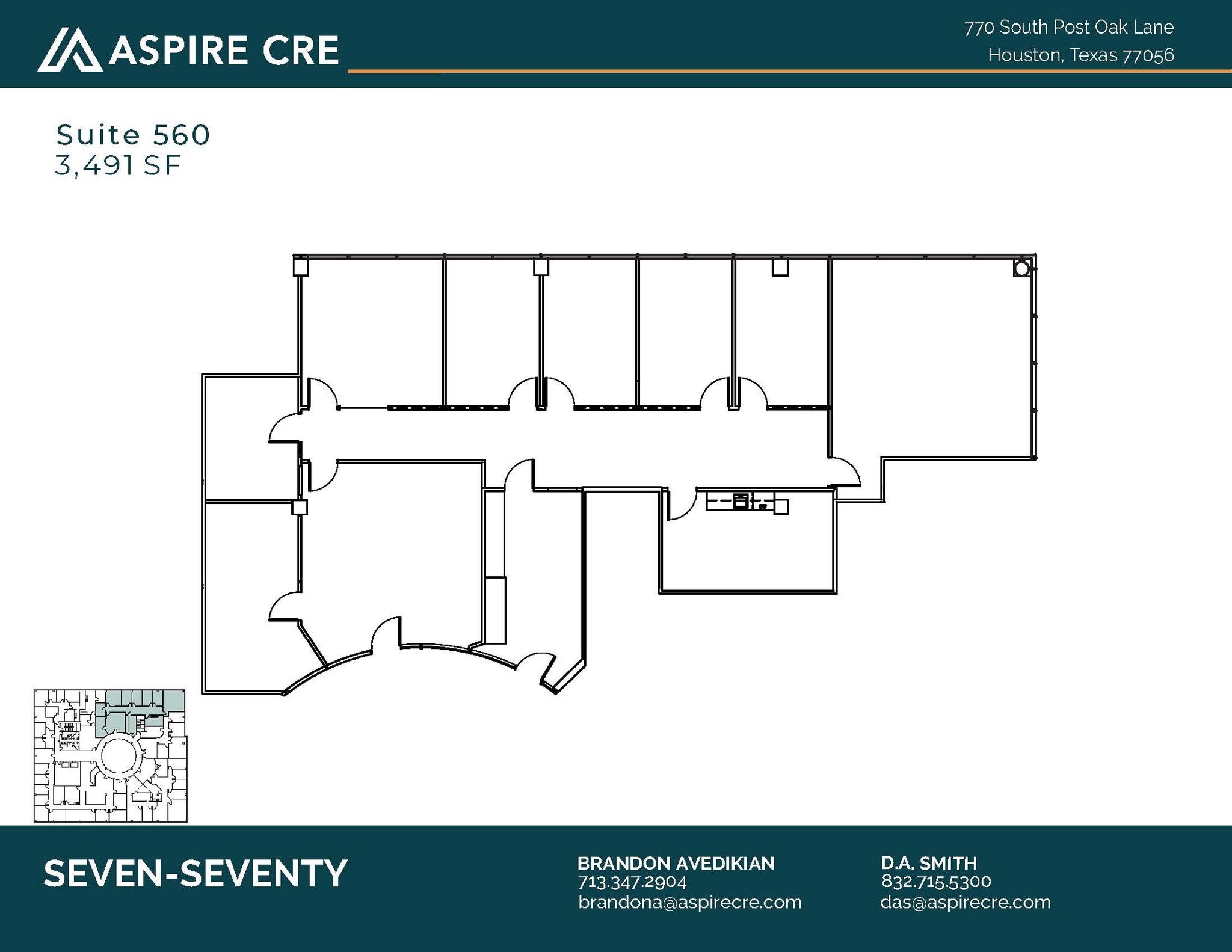 770 S Post Oak Ln, Houston, TX à louer Plan d’étage– Image 1 sur 5