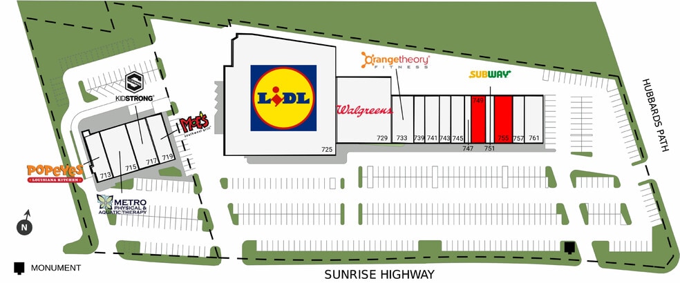 725-761 Sunrise Hwy, West Babylon, NY à louer - Plan de site – Image 2 sur 2