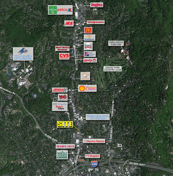 190 Merrimon Ave, Asheville, NC à louer - Aérien – Image 2 sur 2