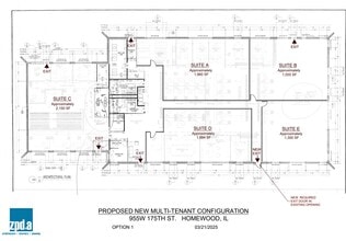 955 175th St, Homewood, IL à louer Plan d’étage– Image 1 sur 1