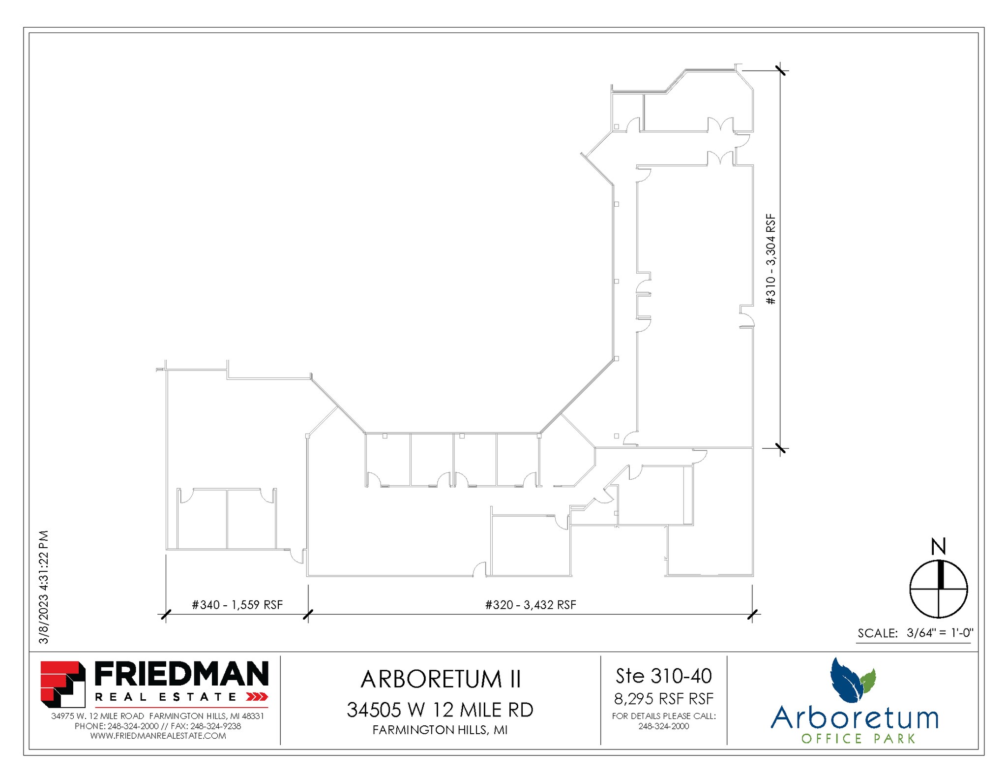 34505 W 12 Mile Rd, Farmington Hills, MI à louer Plan d’étage– Image 1 sur 2
