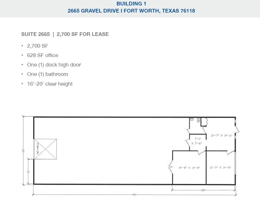 2501-2519 Gravel Dr, Fort Worth, TX à louer Plan d’étage– Image 1 sur 1