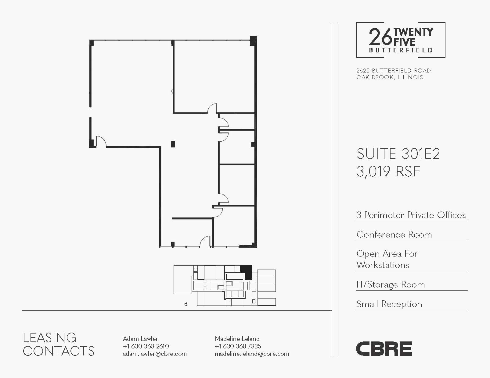 2625 Butterfield Rd, Oak Brook, IL à louer Plan d’étage– Image 1 sur 2